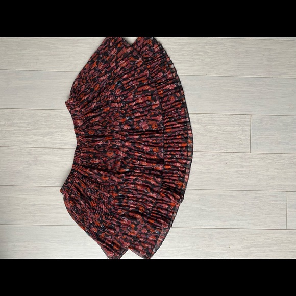 Ecote pleated crepe red mini skirt small - Picture 6 of 7